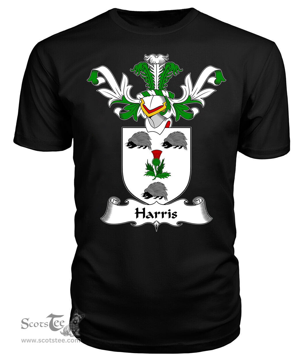 ScotsTee Shop Scottish Harris Coat Of Arms Family Crest Scottish Gentry T Shirt