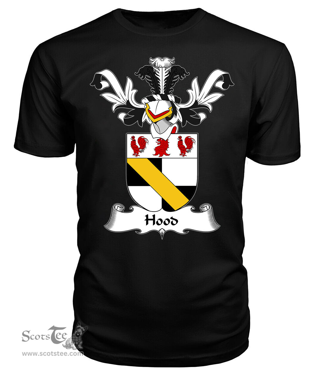 ScotsTee Shop Scottish Hood Coat Of Arms Family Crest Scottish Gentry T Shirt
