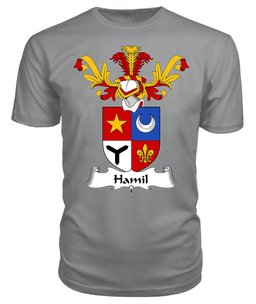 ScotsTee Shop Scottish Hamil Coat Of Arms Family Crest Scottish Gentry T Shirt