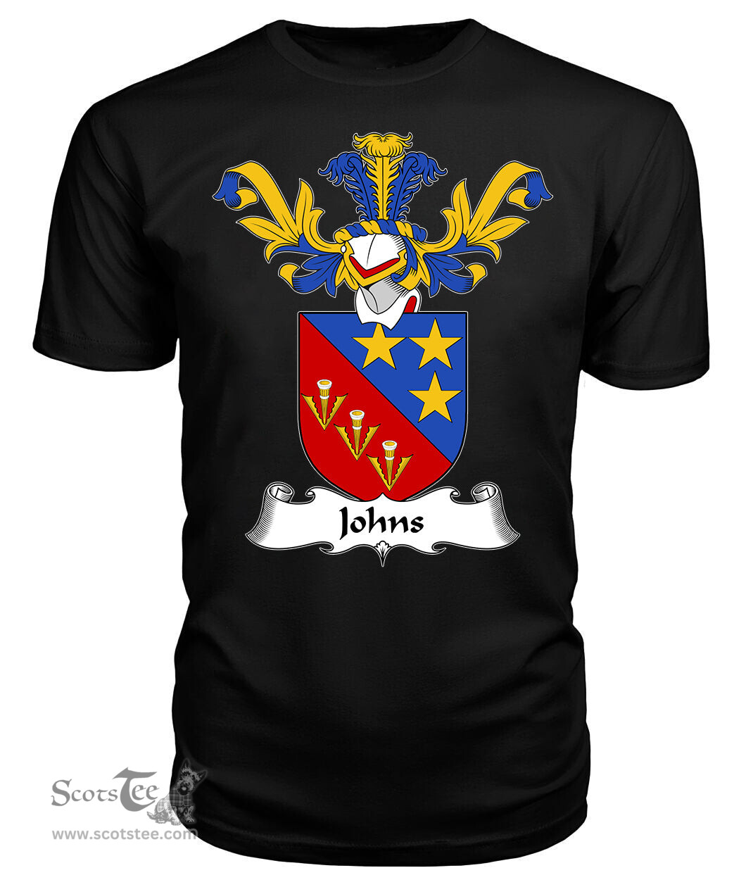ScotsTee Shop Scottish Johns Coat Of Arms Family Crest Scottish Gentry T Shirt