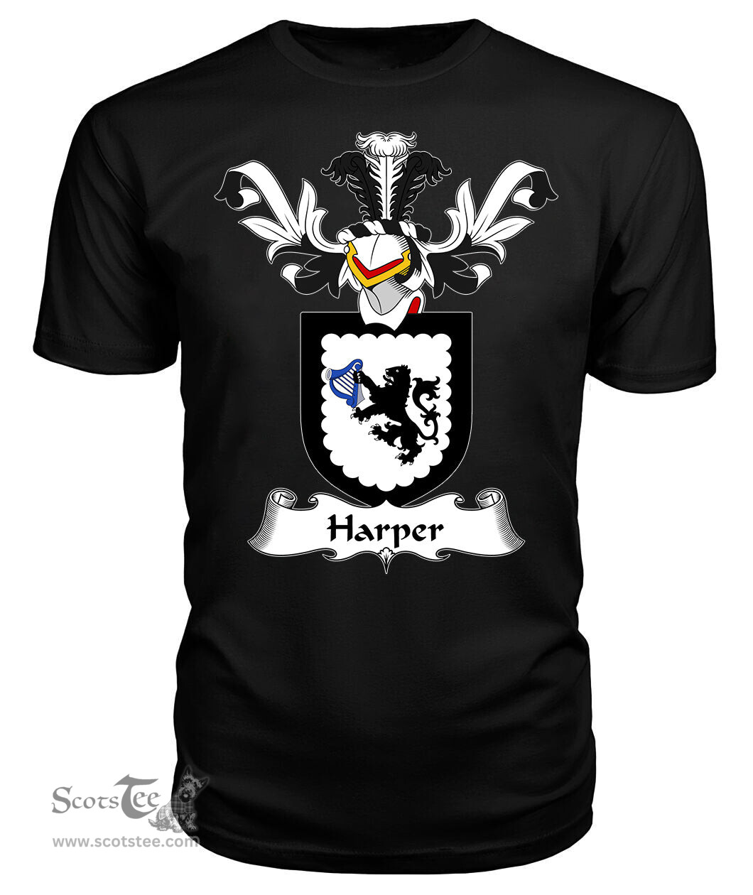 ScotsTee Shop Scottish Harper Coat Of Arms Family Crest Scottish Gentry T Shirt