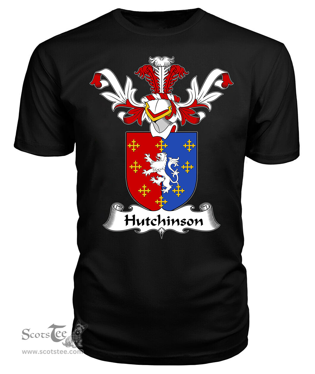 ScotsTee Shop Scottish Hutchinson Coat Of Arms Family Crest Scottish Gentry T Shirt
