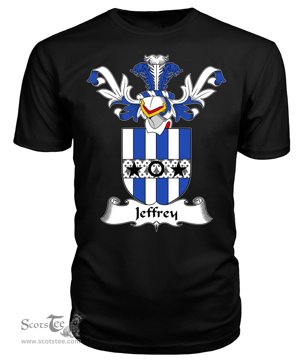 ScotsTee Shop Scottish Jeffrey Coat Of Arms Family Crest Scottish Gentry T Shirt