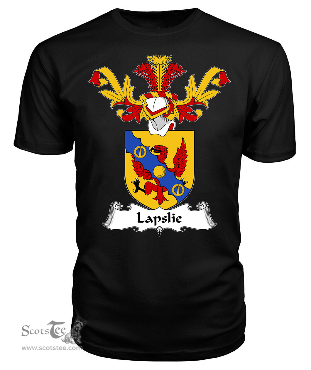 ScotsTee Shop Scottish Lapslie Coat Of Arms Family Crest Scottish Gentry T Shirt
