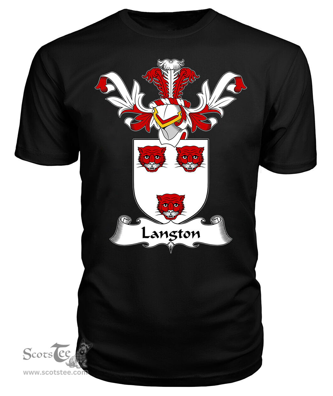 ScotsTee Shop Scottish Langton Coat Of Arms Family Crest Scottish Gentry T Shirt
