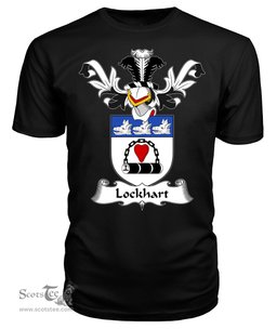 ScotsTee Shop Scottish Lockhart Coat Of Arms Family Crest Scottish Gentry T Shirt