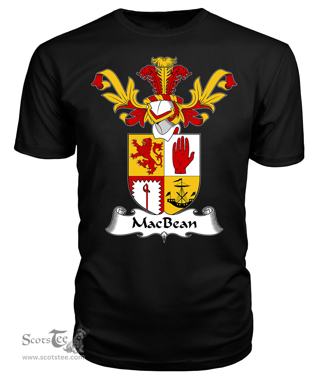 ScotsTee Shop Scottish MacBean Coat Of Arms Family Crest Scottish Gentry T Shirt