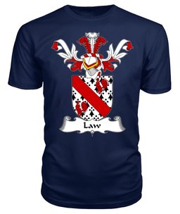 ScotsTee Shop Scottish Law (Burntoun, Fife) Coat Of Arms Family Crest Scottish Gentry T Shirt