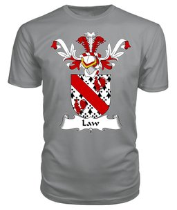ScotsTee Shop Scottish Law (Burntoun, Fife) Coat Of Arms Family Crest Scottish Gentry T Shirt