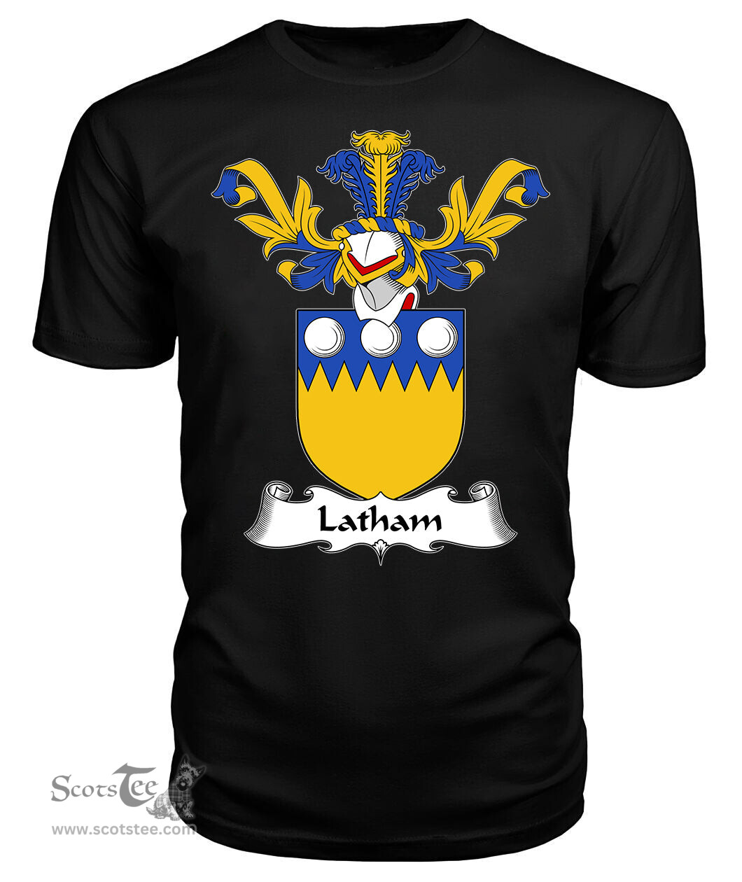 ScotsTee Shop Scottish Latham Coat Of Arms Family Crest Scottish Gentry T Shirt