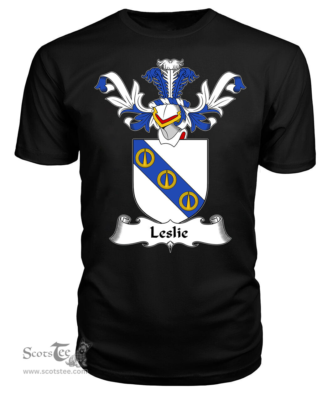 ScotsTee Shop Scottish Leslie Coat Of Arms Family Crest Scottish Gentry T Shirt