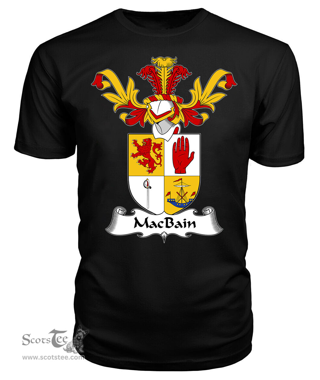 ScotsTee Shop Scottish MacBain Coat Of Arms Family Crest Scottish Gentry T Shirt