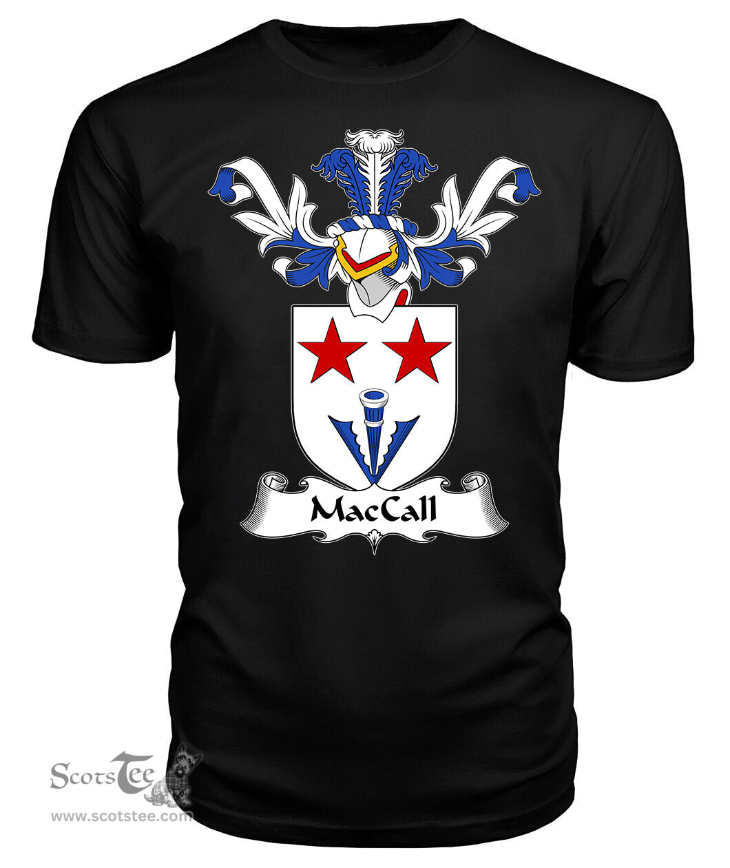 ScotsTee Shop Scottish MacCall or MacColl Coat Of Arms Family Crest Scottish Gentry T Shirt