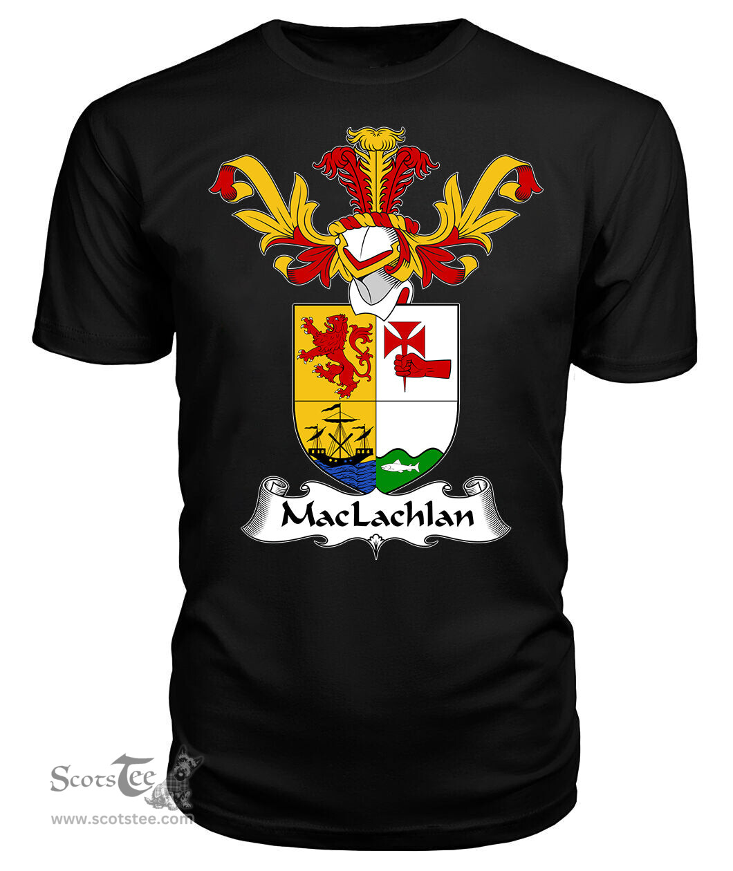 ScotsTee Shop Scottish MacLachlan Coat Of Arms Family Crest Scottish Gentry T Shirt