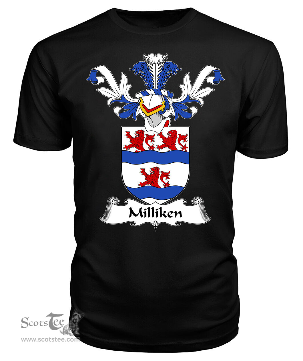 ScotsTee Shop Scottish Milliken Coat Of Arms Family Crest Scottish Gentry T Shirt