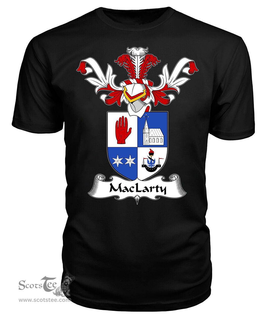 ScotsTee Shop Scottish MacLarty Coat Of Arms Family Crest Scottish Gentry T Shirt