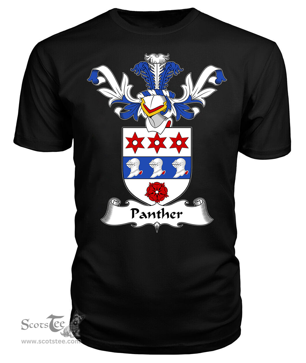 ScotsTee Shop Scottish Panther Coat Of Arms Family Crest Scottish Gentry T Shirt