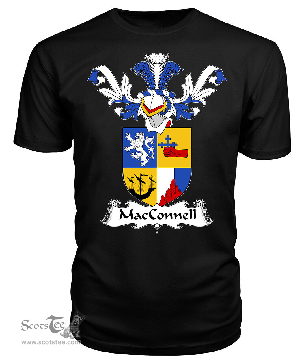 ScotsTee Shop Scottish MacConnell Coat Of Arms Family Crest Scottish Gentry T Shirt