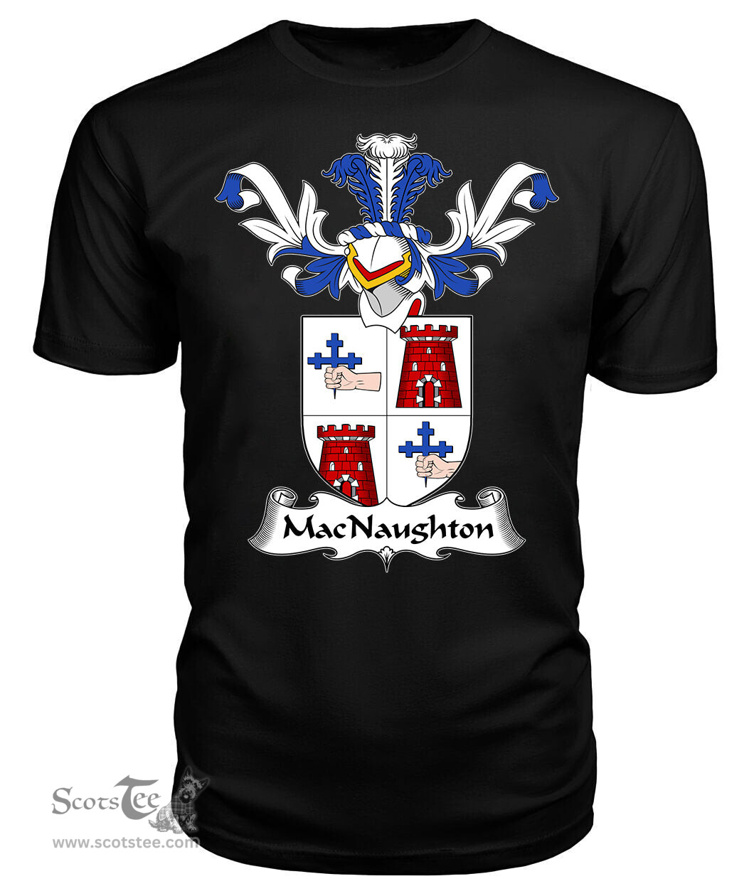 ScotsTee Shop Scottish MacNaughton or MacNaughten Coat Of Arms Family Crest Scottish Gentry T Shirt