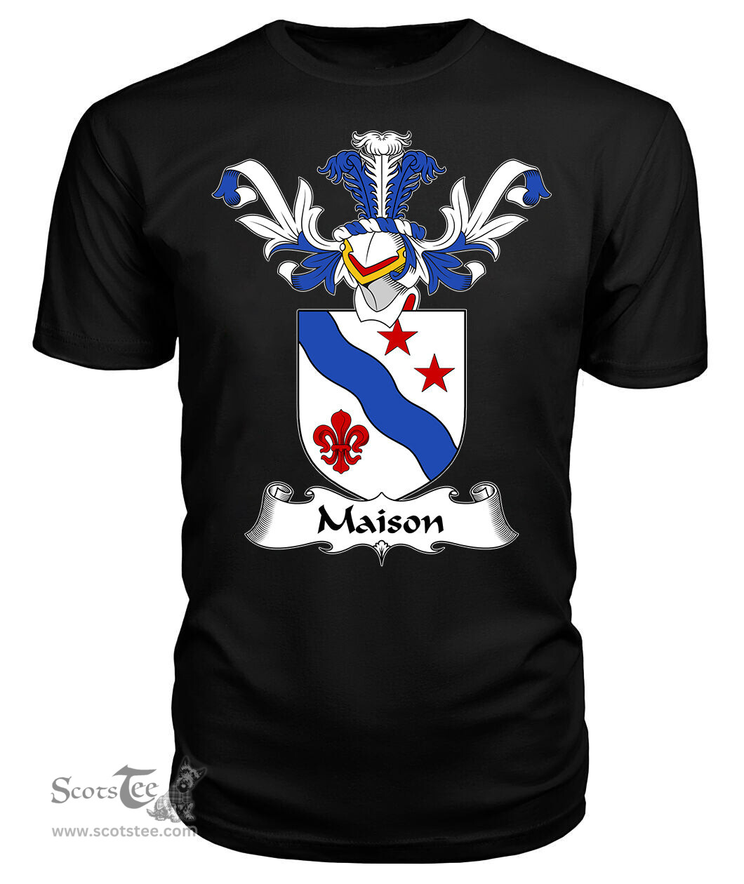 ScotsTee Shop Scottish Maison Coat Of Arms Family Crest Scottish Gentry T Shirt