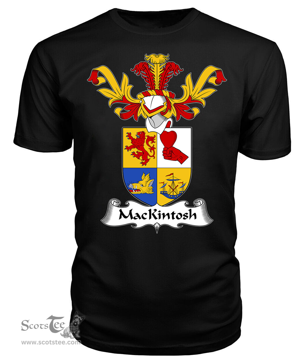 ScotsTee Shop Scottish MacKintosh Coat Of Arms Family Crest Scottish Gentry T Shirt
