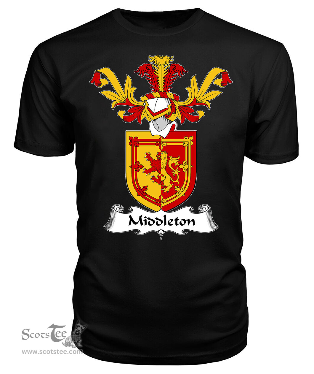 ScotsTee Shop Scottish Middleton Coat Of Arms Family Crest Scottish Gentry T Shirt