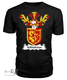 ScotsTee Shop Scottish Middleton Coat Of Arms Family Crest Scottish Gentry T Shirt