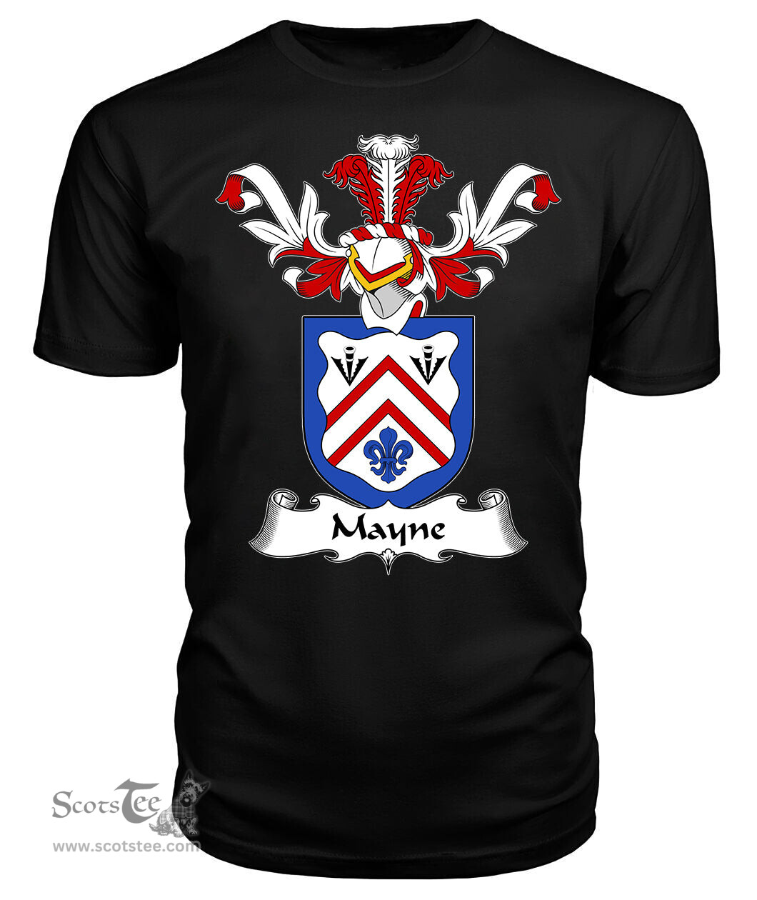 ScotsTee Shop Scottish Mayne Coat Of Arms Family Crest Scottish Gentry T Shirt