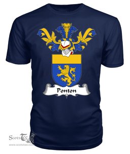 ScotsTee Shop Scottish Ponton Coat Of Arms Family Crest Scottish Gentry T Shirt