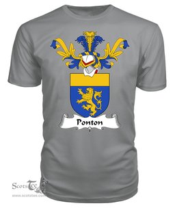 ScotsTee Shop Scottish Ponton Coat Of Arms Family Crest Scottish Gentry T Shirt