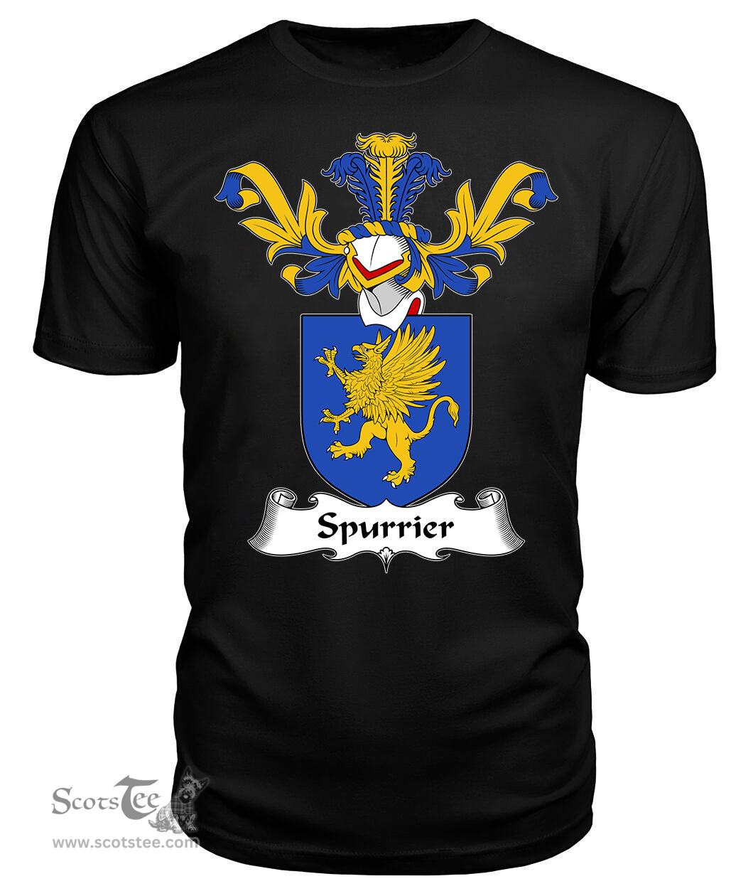 ScotsTee Shop Scottish Spurrier Coat Of Arms Family Crest Scottish Gentry T Shirt