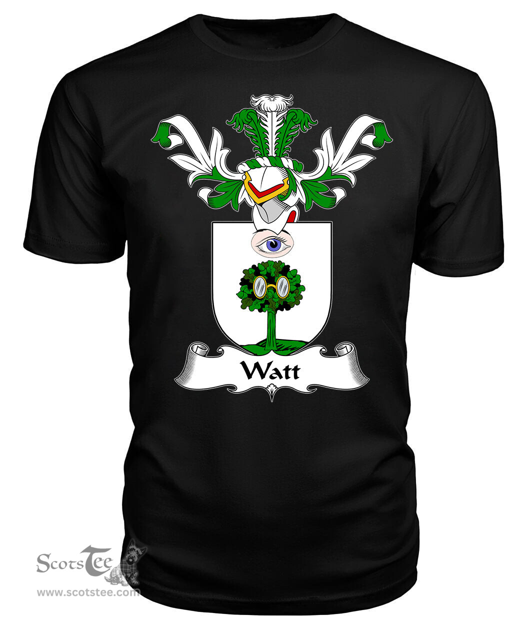 ScotsTee Shop Scottish Watt or Wate Coat Of Arms Family Crest Scottish Gentry T Shirt