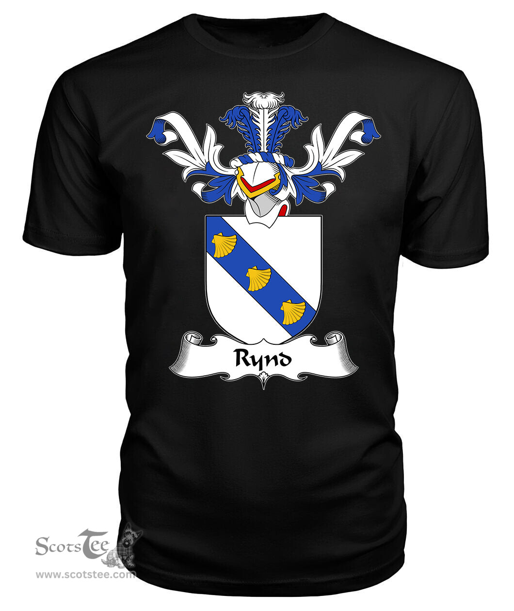 ScotsTee Shop Scottish Rynd Coat Of Arms Family Crest Scottish Gentry T Shirt