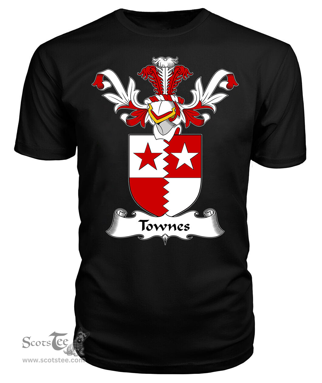 ScotsTee Shop Scottish Townes or Townis Coat Of Arms Family Crest Scottish Gentry T Shirt