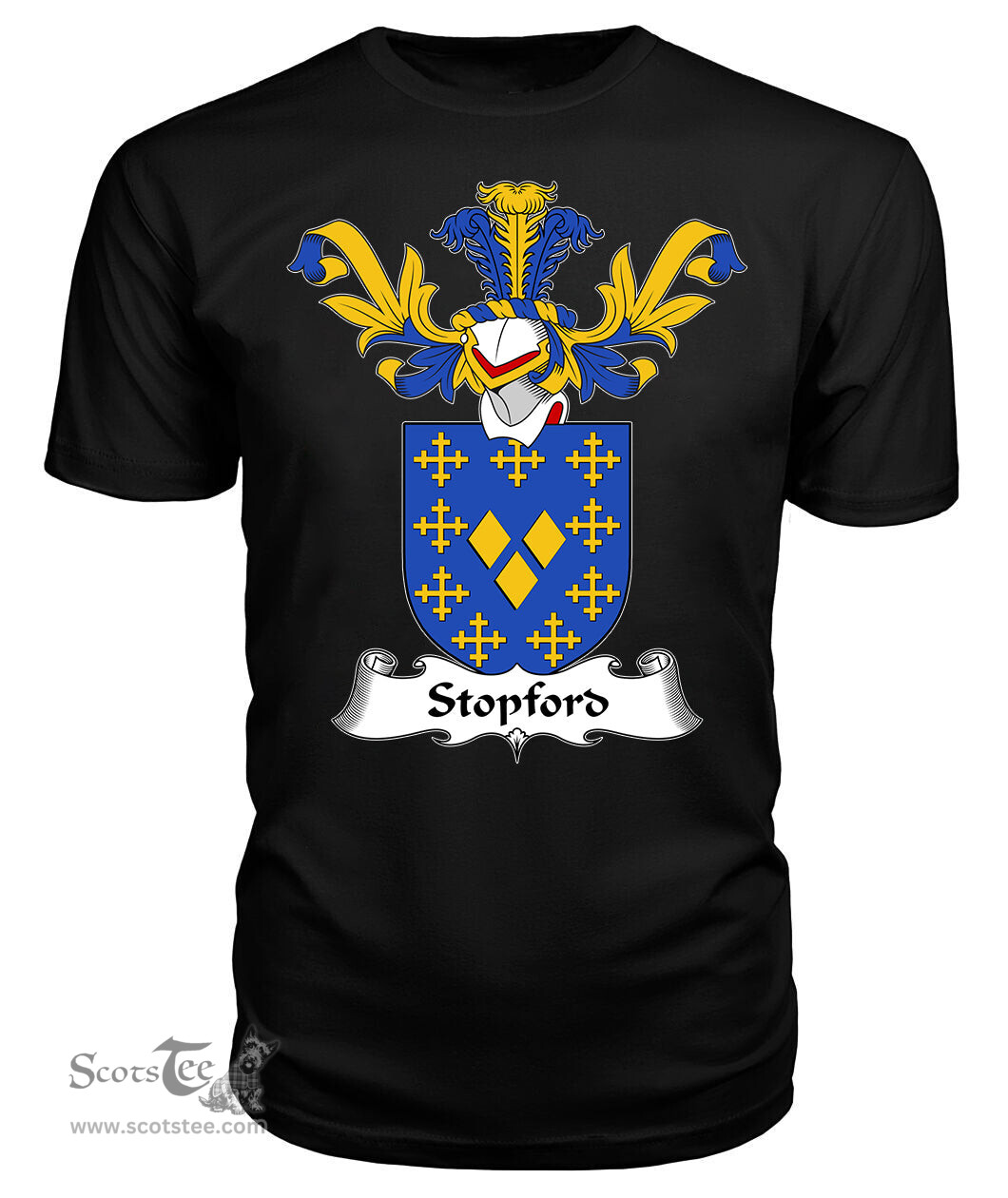ScotsTee Shop Scottish Stopford Coat Of Arms Family Crest Scottish Gentry T Shirt