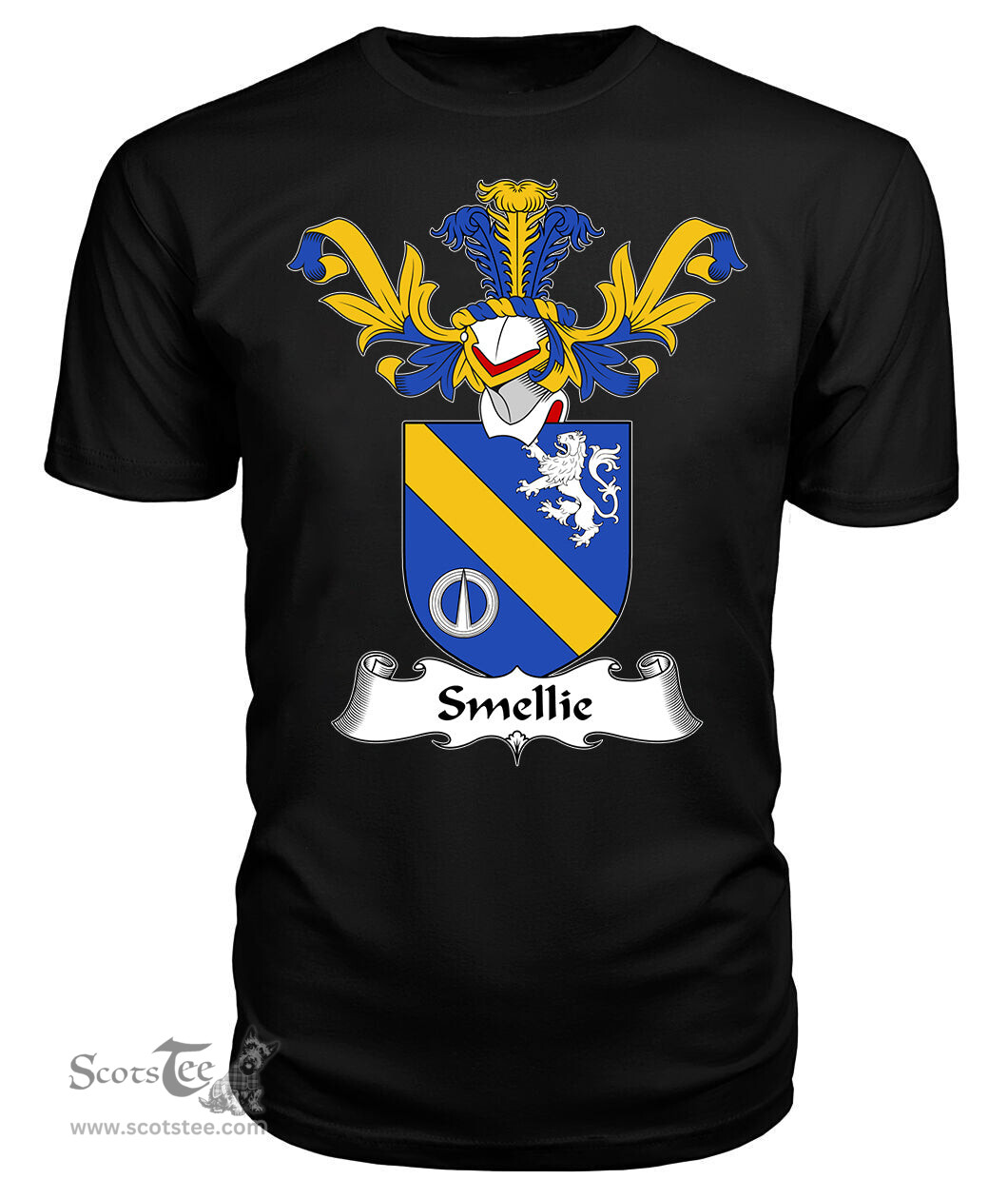 ScotsTee Shop Scottish Smellie Coat Of Arms Family Crest Scottish Gentry T Shirt