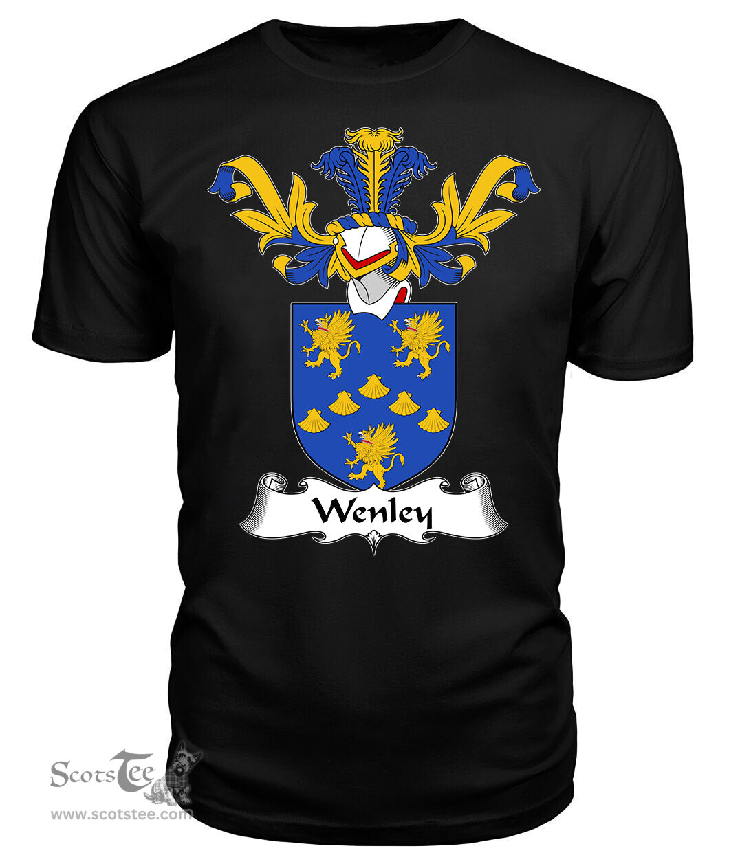 ScotsTee Shop Scottish Wenley Coat Of Arms Family Crest Scottish Gentry T Shirt