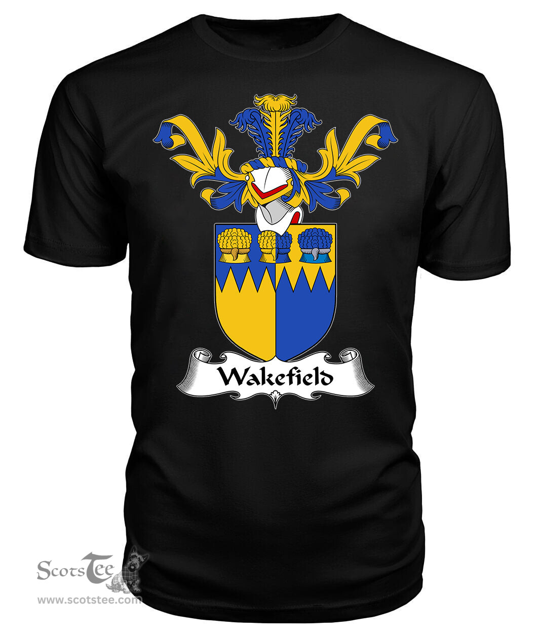ScotsTee Shop Scottish Wakefield Coat Of Arms Family Crest Scottish Gentry T Shirt
