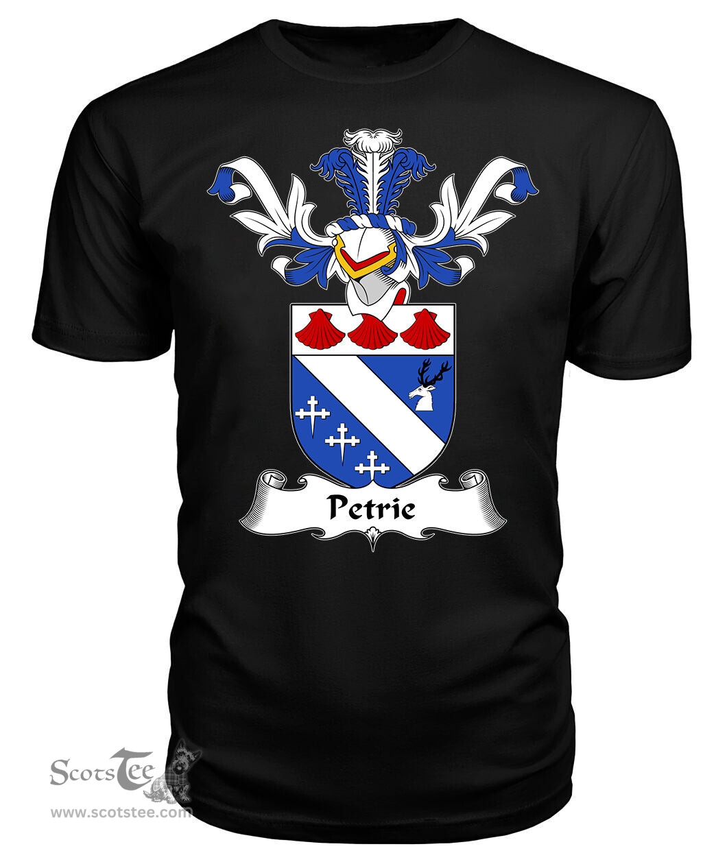 ScotsTee Shop Scottish Petrie Coat Of Arms Family Crest Scottish Gentry T Shirt