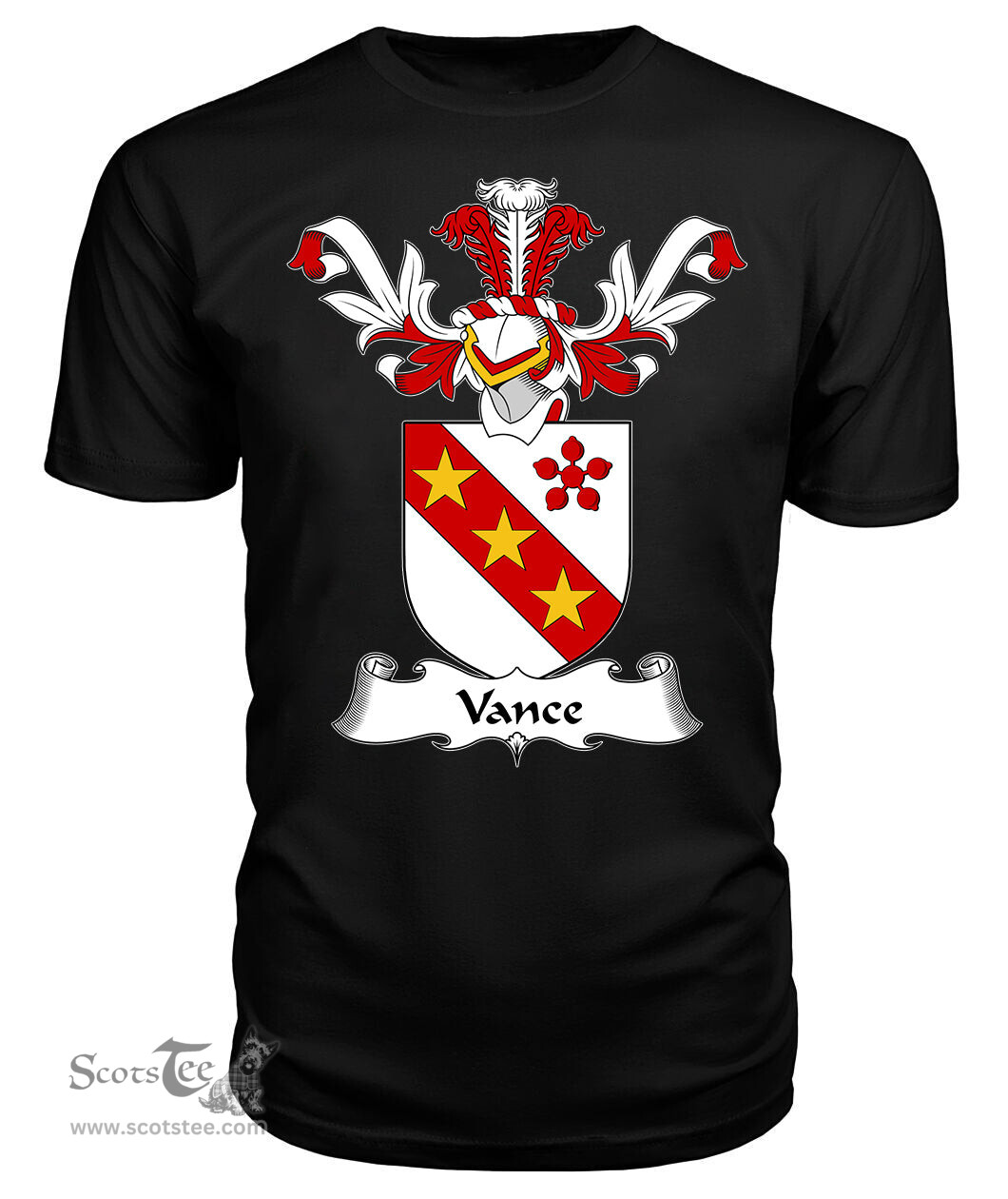 ScotsTee Shop Scottish Vance Coat Of Arms Family Crest Scottish Gentry T Shirt