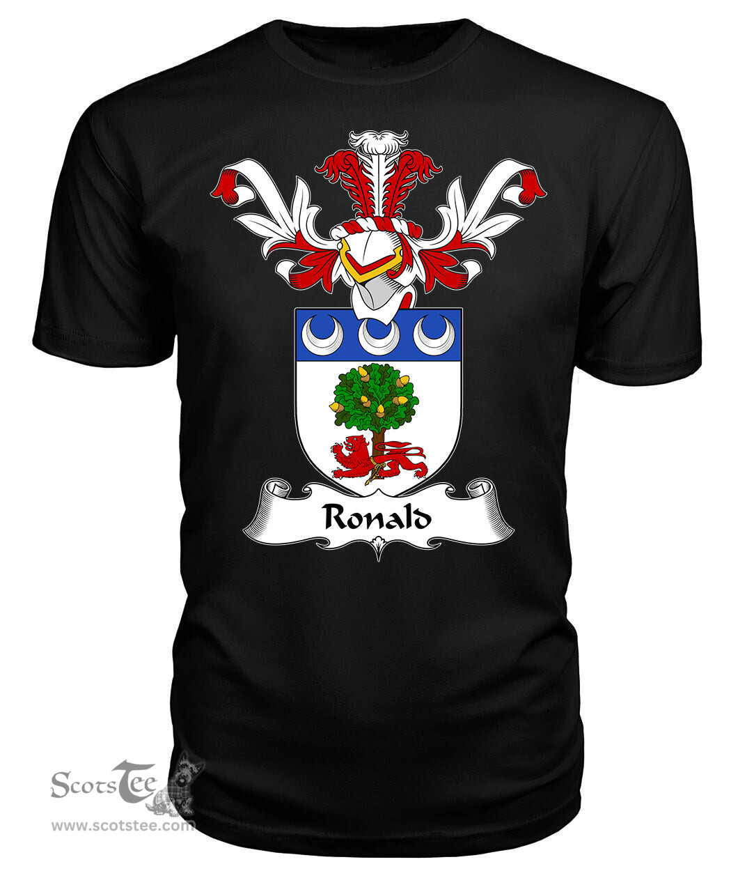 ScotsTee Shop Scottish Ronald Coat Of Arms Family Crest Scottish Gentry T Shirt
