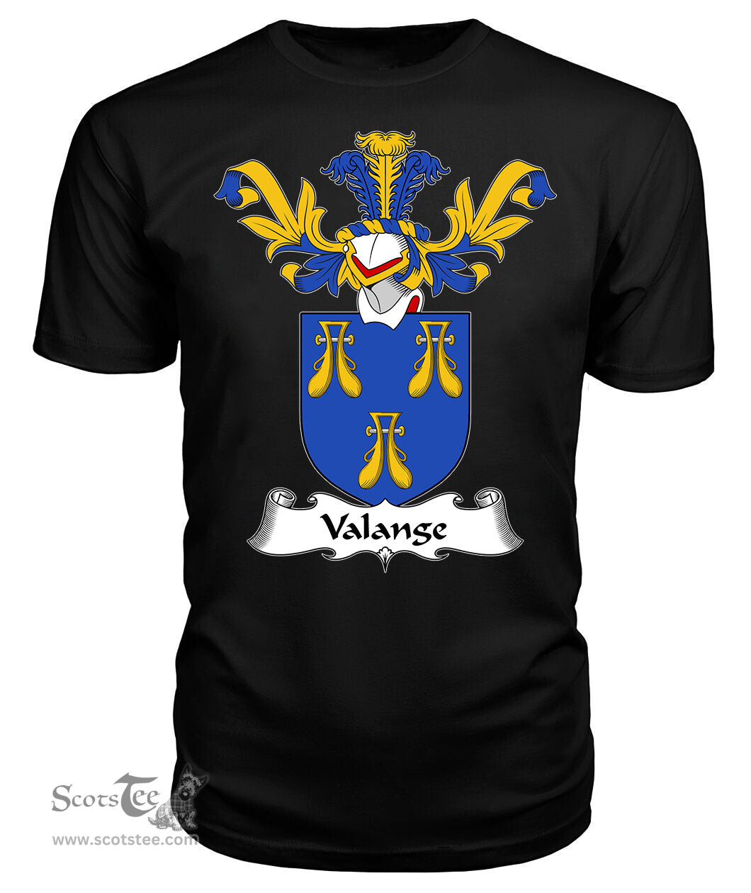 ScotsTee Shop Scottish Valange Coat Of Arms Family Crest Scottish Gentry T Shirt