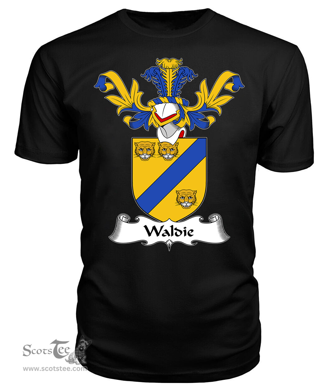 ScotsTee Shop Scottish Waldie Coat Of Arms Family Crest Scottish Gentry T Shirt