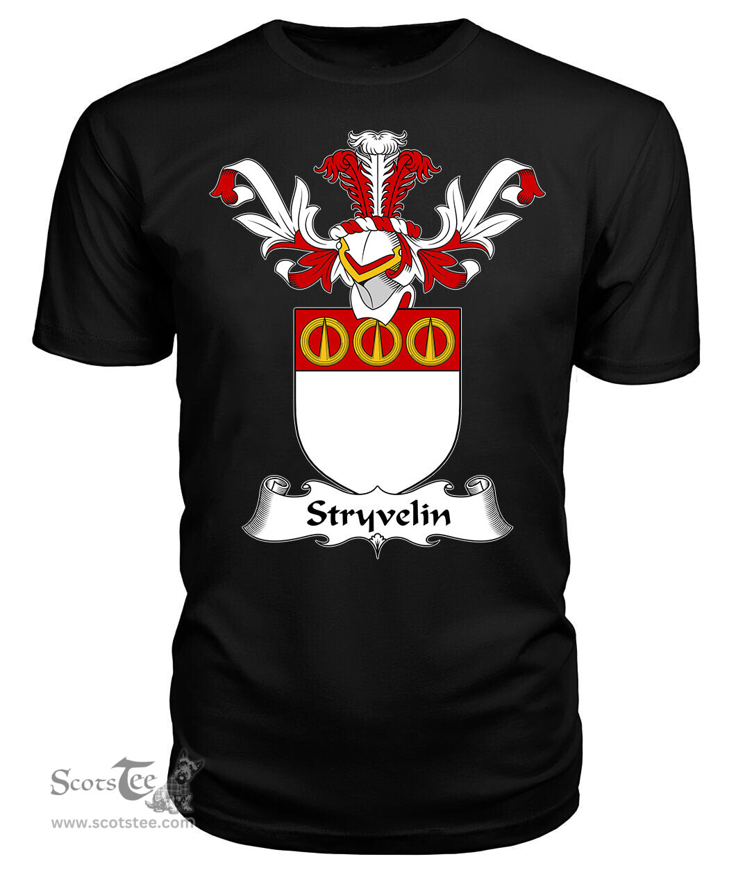 ScotsTee Shop Scottish Stryvelin Coat Of Arms Family Crest Scottish Gentry T Shirt