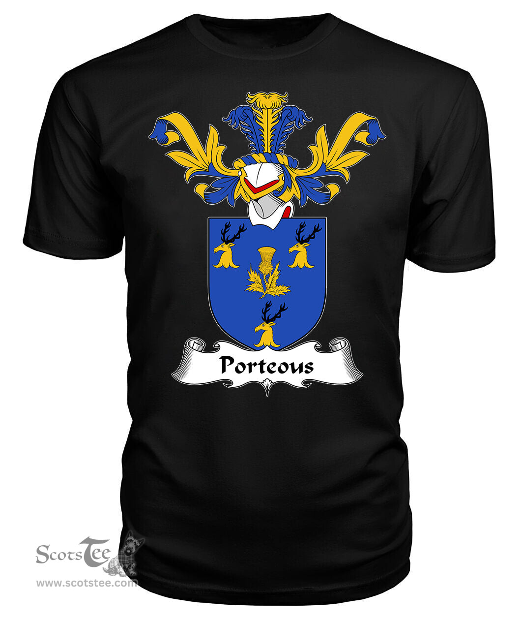 ScotsTee Shop Scottish Porteous Coat Of Arms Family Crest Scottish Gentry T Shirt