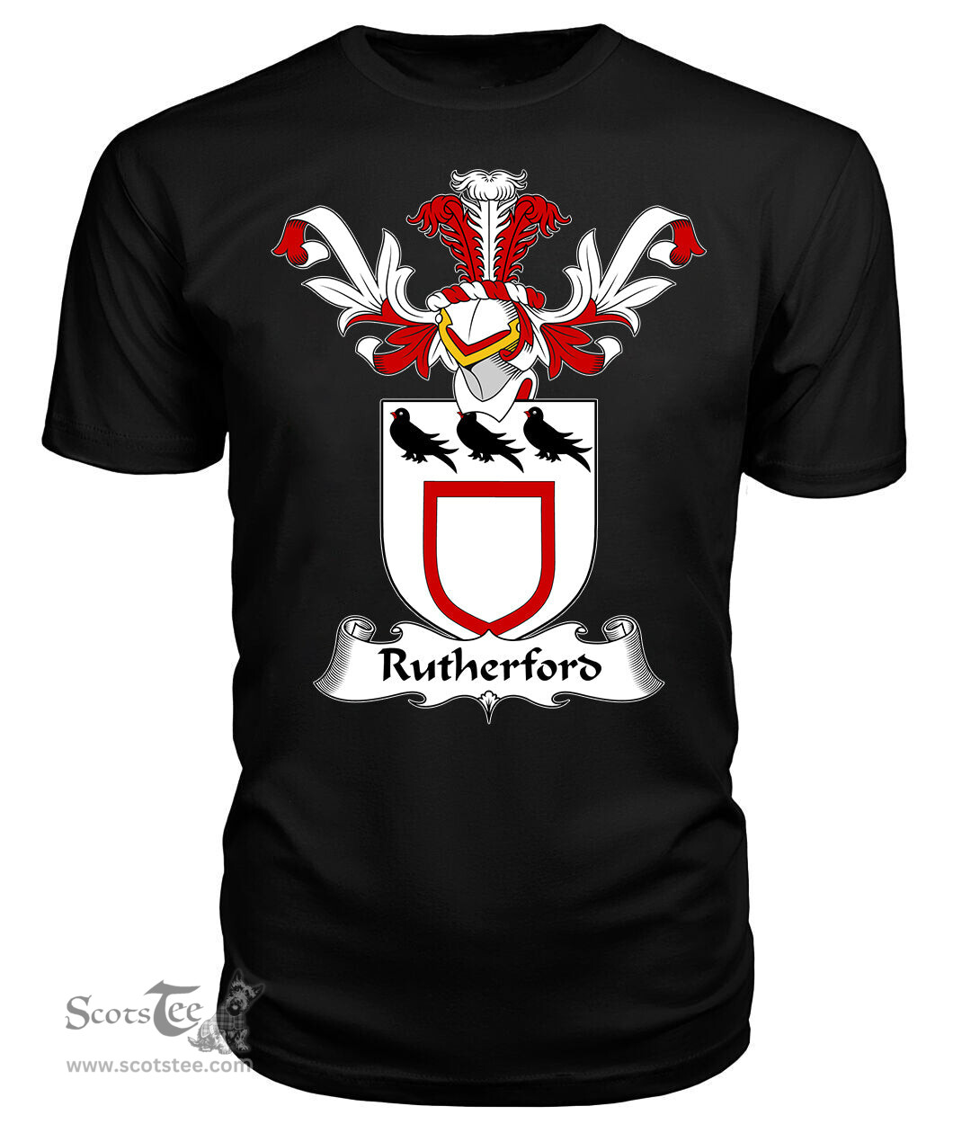 ScotsTee Shop Scottish Rutherford Coat Of Arms Family Crest Scottish Gentry T Shirt