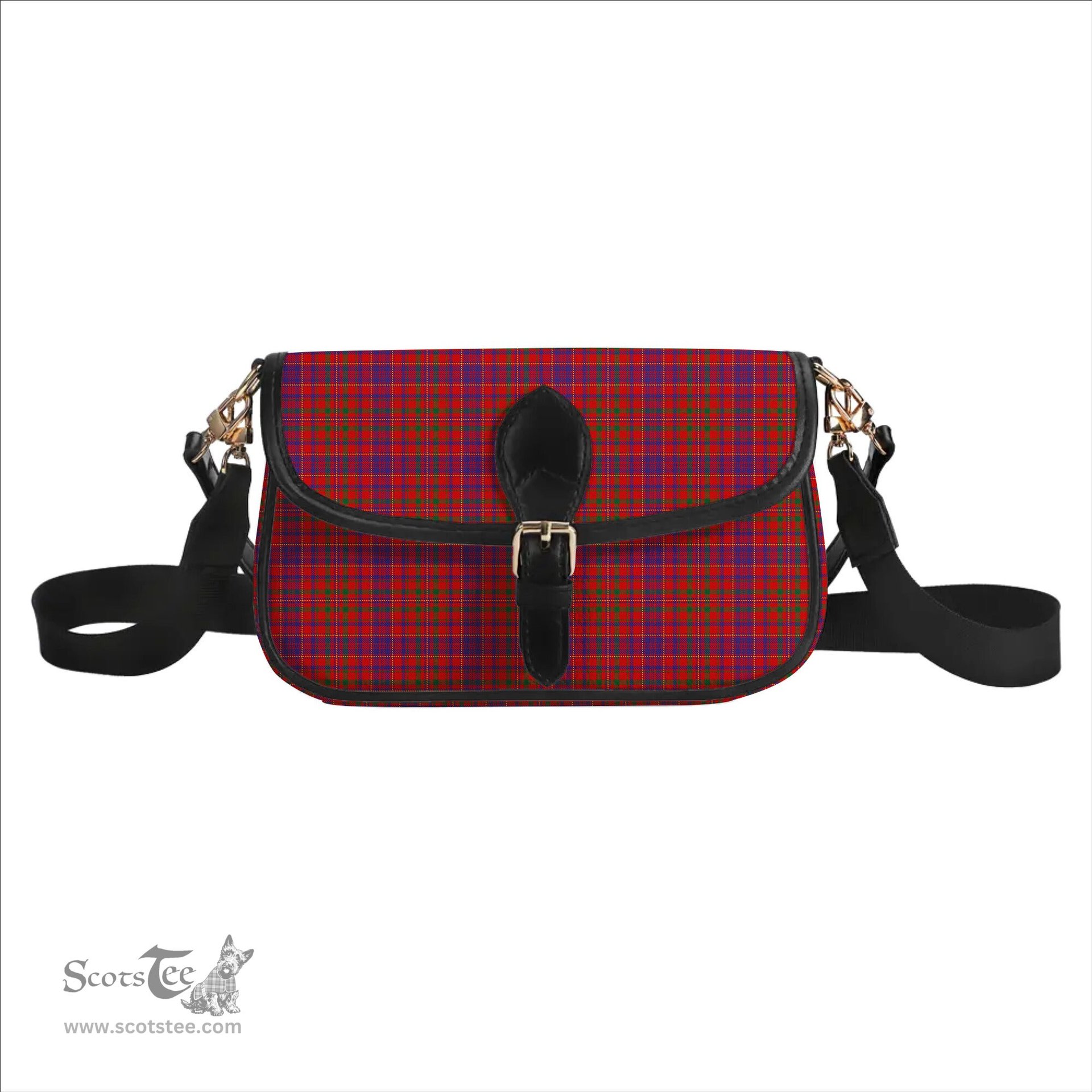ScotsTee Shop Scottish MacLeod Red Modern Tartan Women's Chain Crossbody Bag Square Bag