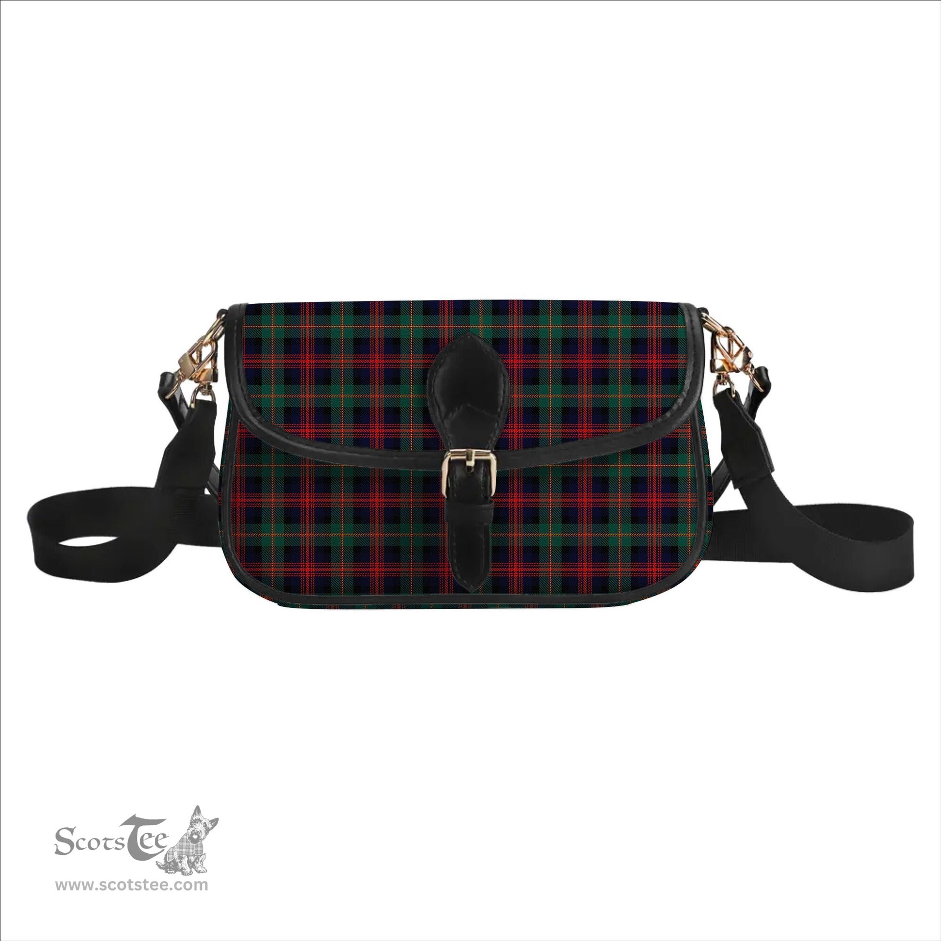 ScotsTee Shop Scottish MacLennan Modern Tartan Women's Chain Crossbody Bag Square Bag