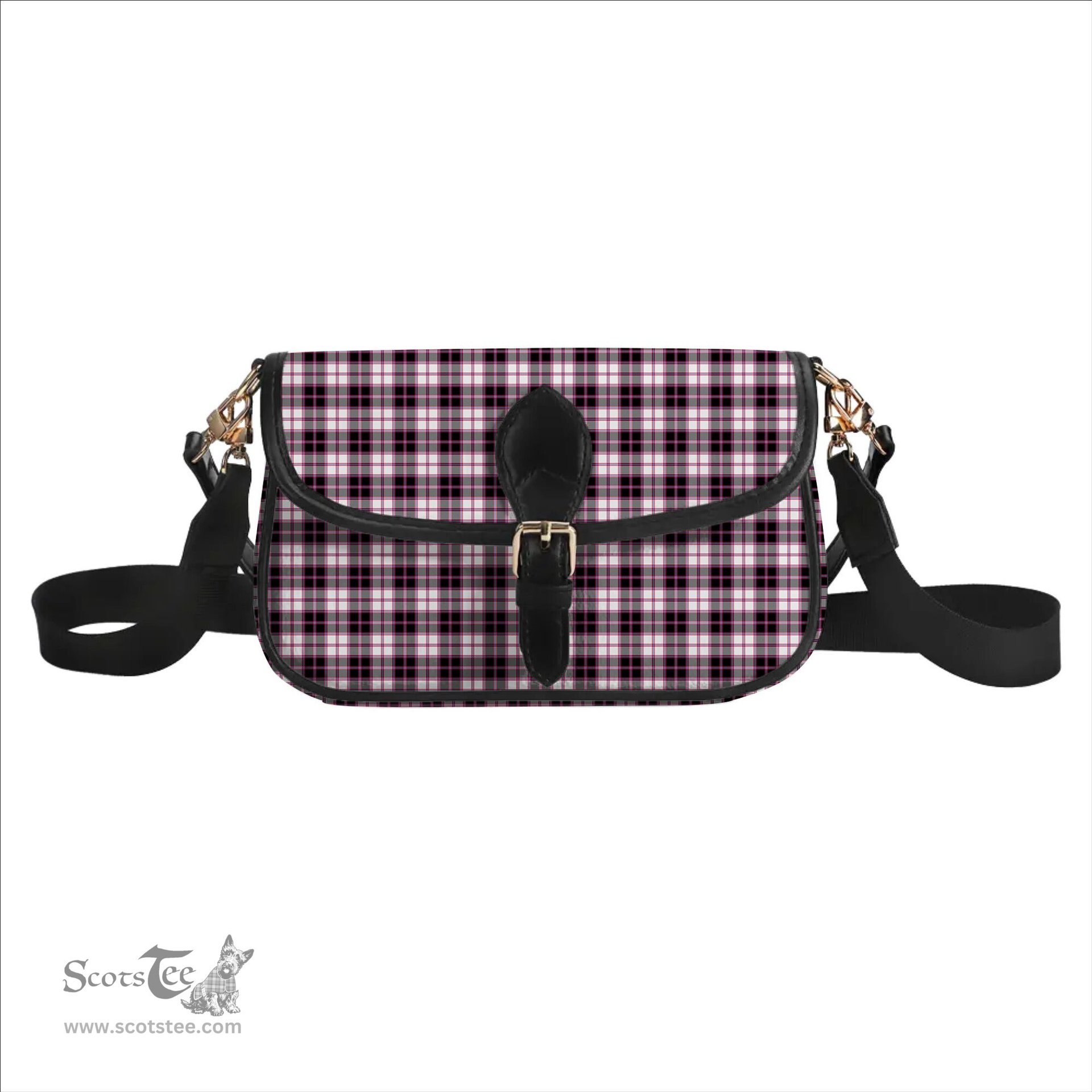 ScotsTee Shop Scottish MacPherson Hunting Modern Tartan Women's Chain Crossbody Bag Square Bag