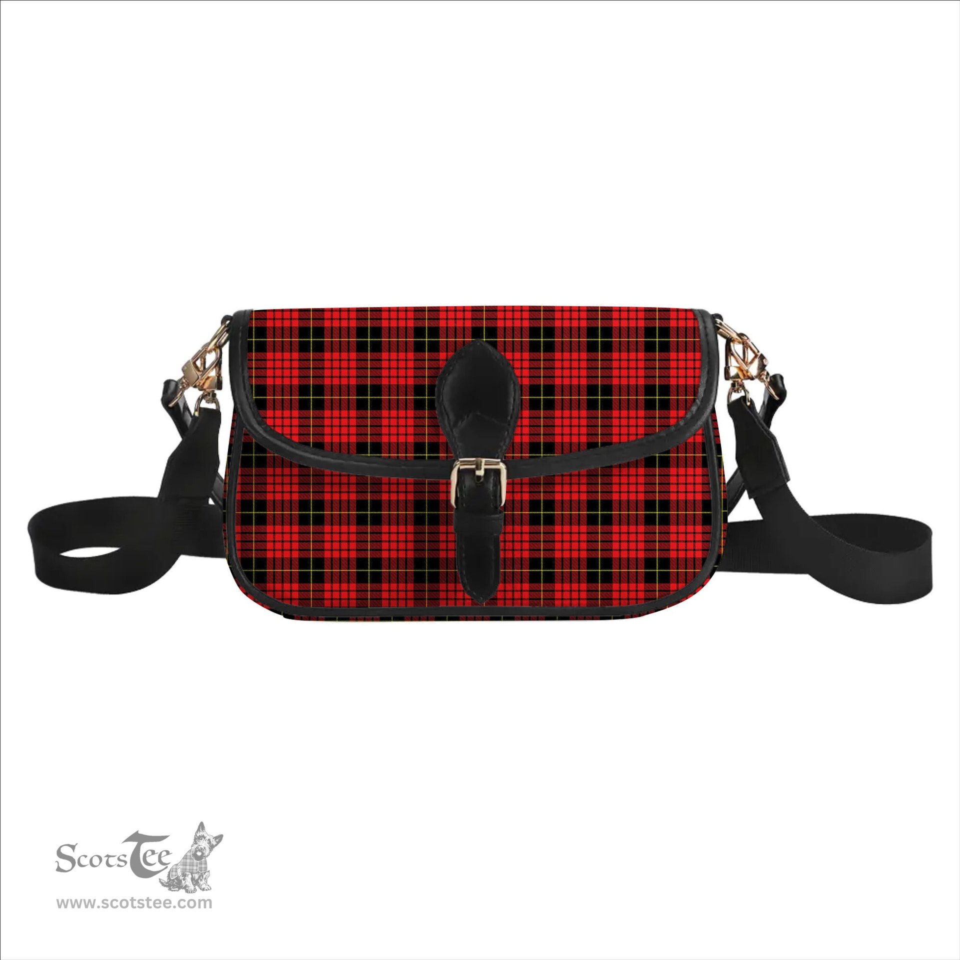 ScotsTee Shop Scottish MacQueen Modern Tartan Women's Chain Crossbody Bag Square Bag